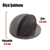 Yarımay Yapışkanlı Kapı Kolu Stoperi Tamponu Stop Metal Durdurucu Tutucu Tutacağı Satine Füme 5 Adet - 5