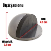 Yarımay Kapı Stoperi Tamponu Yapışkanlı Metal Kapı Durdurucu Tutucu Kapı Stopu İnox (5 ADET) - 5