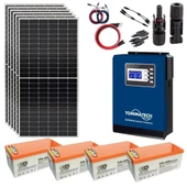 Teknovasyon Arge Güneş Enerjisi Solar Paketi 5kva İnverter 550 watt Güneş Paneli 200 Amper Jel Akü - 1