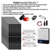 Güneş Enerjisi Solar Paketi 5kva İnverter 550 watt Güneş Paneli 48V 50 Amper Lityum Akü thumbnail 3