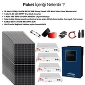 Güneş Enerjisi Solar Paketi 5.6kva İnverter 550 watt Güneş Paneli 48V 50 Amper Lityum Akü thumbnail 3