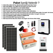 Teknovasyon Arge Güneş Enerjisi Solar Paketi 1kva İnverter 210 watt Güneş Paneli 100 Amper Jel Akü - 3