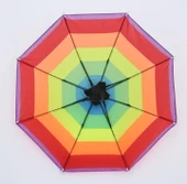 Gökkuşağı Kafa Şemsiyesi Güneş Şemsiyesi Çok Renkli Standart - 3