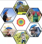 Gökkuşağı Kafa Şemsiyesi Güneş Şemsiyesi Çok Renkli Standart - 7