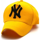 Siyah Beyaz Ny Nakışlı  Şapka Kep  Sarı Tek Ebat thumbnail 1