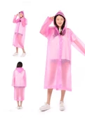 Eva Trend Unisex Siyah Yağmurlık  Pembe Standart - 3