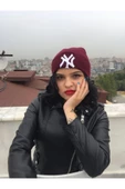 Ny  New York Yankees Nakışlı Bere  Bordo Tek Beden - 5