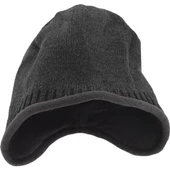 İçi Polarlı Kulaklı Bere Kışlık Bere   Antrasit thumbnail 1