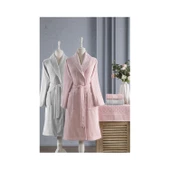 Özdilek Blossom Pembe-Gri Happy Bornoz Seti 0812 - 2