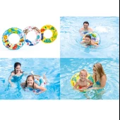 Renkli Plaj Hayvanları Figürlü Çocuk Simidi 61 Cm Beyaz - 2