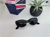 Cat Eye Bayan Oval Güneş Gözlüğü Beyaz Güneş Gözlüğü Siyah Tek Ebat - 3