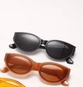 Cat Eye Bayan Oval Güneş Gözlüğü Beyaz Güneş Gözlüğü Siyah Tek Ebat - 6