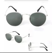 Oval Güneş Gözlüğü Sarı Çerçeve Siyah Cam Unisex Gümüş Tek Ebat - 4