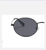 Oval Güneş Gözlüğü Sarı Çerçeve Siyah Cam Unisex Siyah Tek Ebat - 7