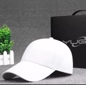 Pembe Basic Unisex Spor Düz Şapka Kep Beyaz Tek Ebat - 5