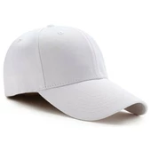 Pembe Basic Unisex  Spor Düz  Şapka Kep  Beyaz Tek Ebat - 1