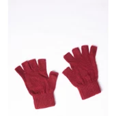 Antrasit Unisex Triko Kesik Eldiven  Bordo Tek Ebat - 1