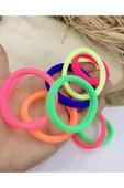 Fosfor Renkli Lastik Toka 12 Adet  Karışık Tek Ebat - 1