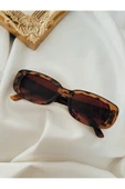 Chunky Frame Vintage Şeffaf Pembe Güneş Gözlüğü  Leopar Tek Ebat - 5