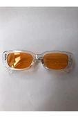Chunky Frame Vintage Şeffaf Pembe Güneş Gözlüğü Şeffaf Turuncu Tek Ebat - 2