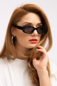 Chunky Frame Vintage Şeffaf Pembe Güneş Gözlüğü  Siyah Tek Ebat - 4