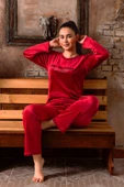 Nisanca Kışlık Kadın Kadife Pijama Takımı - Süper Soft Serisi thumbnail 4