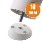 Mobilya Masa Sehpa Ayağı Bağlantı Aparatı Açılı Dereceli Ayak Tabanı Beyaz (10 ADET) - 1