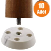 Mobilya Masa Sehpa Ayağı Bağlantı Aparatı Düz Ayak Tabanı Beyaz (10 ADET) - 1