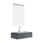 KaleBeyaz Saray 80Cm Set Antrasıt (Lavabo+Lavabo Dolabı+Ayna) - 1