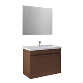 Kale Krea 80Cm Kapaklı Set Modern Cevız (Lavabo+Lavabo Dolabı+Düz Ayna) - 1