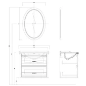 Kale Mıro 80 Cm Set (Lavabo Dolabı+Ayna) Mat Beyaz - 2