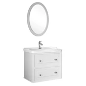 Kale Mıro 80 Cm Set (Lavabo Dolabı+Ayna) Mat Beyaz - 1