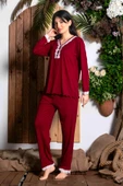 Nisanca Uzun Kollu Bambu Anne Pijama Takımı- Genç Anne Serisi - 5