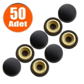 Dekoratif Vida Kapağı Kapatıcı 15 mm Mat Siyah Metal Vida Tapası Tıpası (50 ADET) - 1