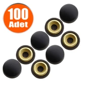 Dekoratif Vida Kapağı Kapatıcı 15 mm Mat Siyah Metal Vida Tapası Tıpası (100 ADET) - 1