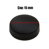 Dekoratif Vida Kapağı Kapatıcı 15 mm Mat Siyah Metal Vida Tapası Tıpası (100 ADET) - 2
