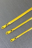 14 Ayar Altın Balık Sırtı Ezme Bileklik 2 mm - 5