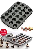 Muffin Kalıbı 24'lü Cupcake Kapsülü Fırın Mini Kek Browni Kekstra Kurabiye Kalıbı Muffin Baking Pan - 2