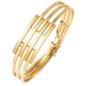 3 Sıra Kaburgalı Kelepçe Altın Bilezik - 1