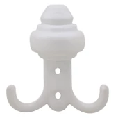 As Büyük Sarıklı Vestiyer Duvar Askısı Dolap Elbise Askılığı Beyaz Metal Askı thumbnail 1