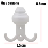 As Büyük Sarıklı Vestiyer Duvar Askısı Dolap Elbise Askılığı Beyaz Metal Askı thumbnail 3