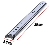 Bilyalı Dolap Çekmece Rayı Metal En 3.6 cm Uzunluk 35 cm - 2