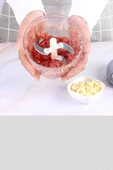 Tilbe Home Pratik İpli El Rondosu 5 Çelik Bıçaklı Büyük Boy Sebze Meyve Et Soğan Doğrayıcı Blender Rende Yeşil - 3