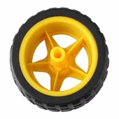 TT Tekerlek 2.5x6,8cm Plastik Sarı Oyuncak Araba Rubber Lastik Robot Tekerlek Akılı Araç Oyuncak thumbnail 5