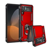 Galaxy Z Flip 4 Kılıf Zore Vega Yüzüklü Standlı Zırh Kılıf thumbnail 5