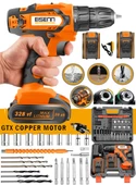 Eisenn Alman Teknoloji TECH Series 45 Kademe Torq 328 Wf 20 Ah Çift Akülü Seri Vidalama Matkap  Uç Set Hediyeli - 1