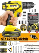 Eisenn Germany Technology  Copper WARS 328 Vf 20 Ah Samsung 2 Akülü Şarjlı Matkap Yardımcı Uç Seti Hediyeli - 1