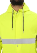 Yüksek Görünümlü Reflektörlü Dikişsiz Fermuarlı Yağmurluk Alt Üst Takım Pvc Su Geçirmez - 4
