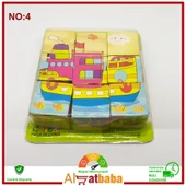 Ahşap 9 Parça  Yapboz Küp Puzzle - 1