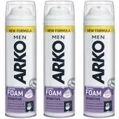 Arko Men Sensitive Hassas Cilt Tıraş Köpüğü 200 ml 3 ADET - 1
